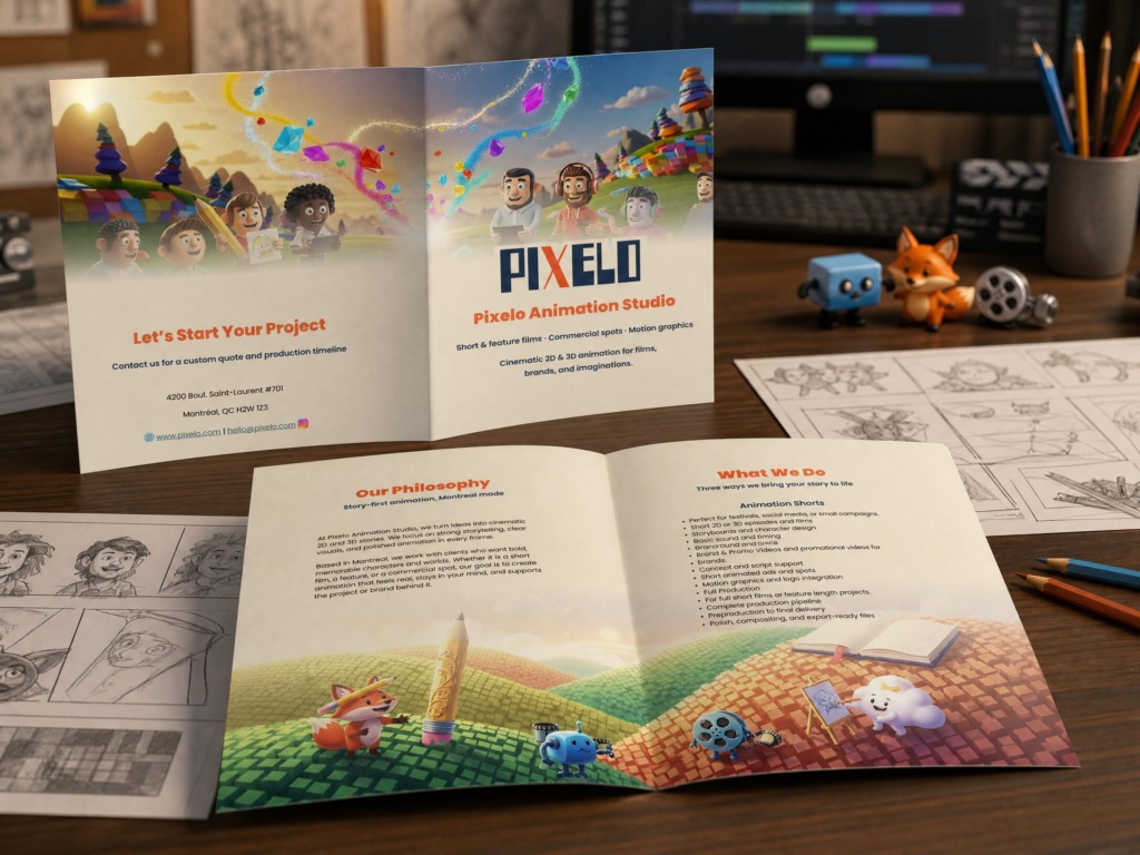 pixelo trifold brochure