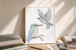 bird illustration mockup